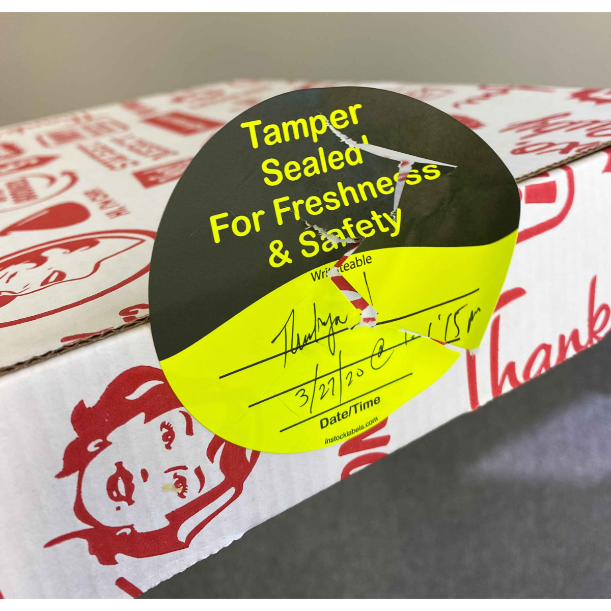 Fluorescent Yellow Tamper Sealed Labels | 3" Round QTY 500 Fluorescent Yellow Tamper Sealed Labels | 3" Round QTY 500