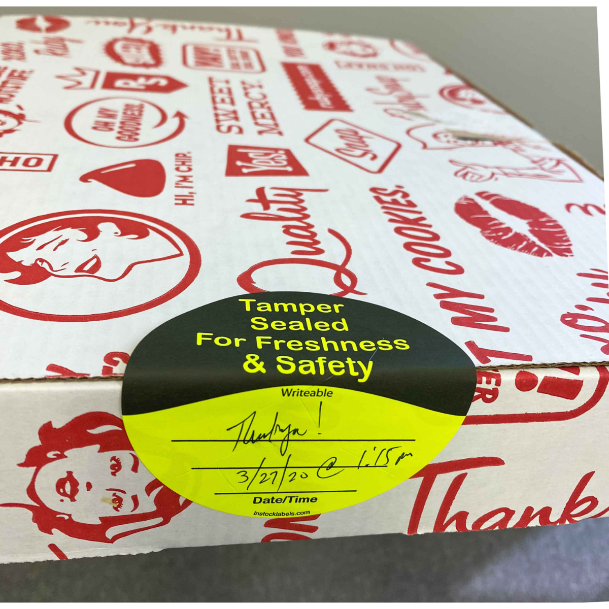 Fluorescent Yellow Tamper Sealed Labels | 3" Round QTY 500
