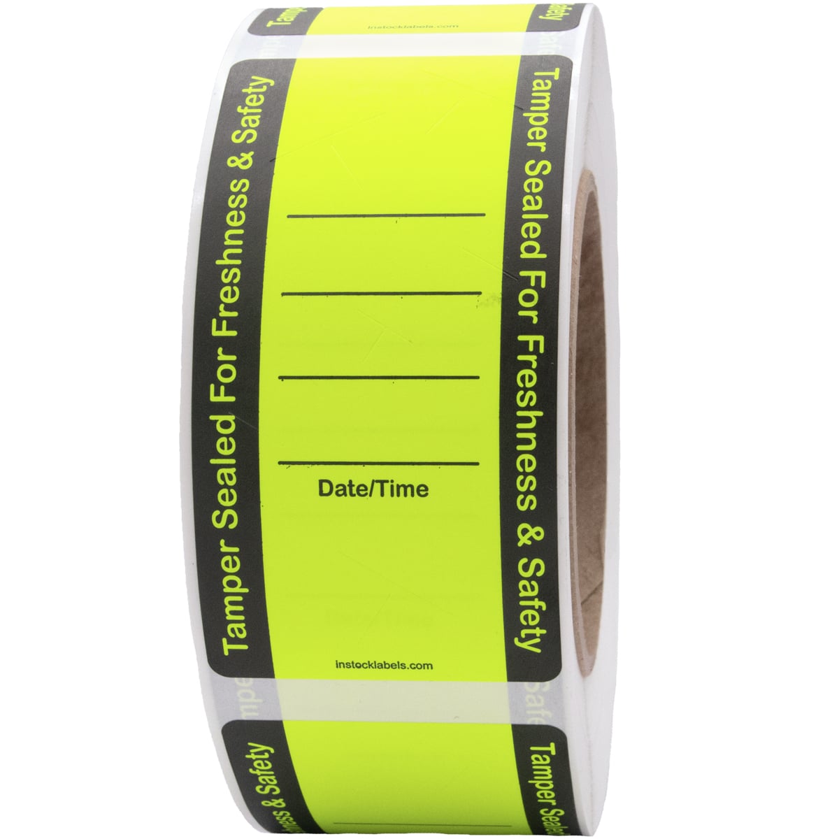 Fluorescent Yellow Sealed For Freshness and Safety Labels | 2 x 4" QTY 500