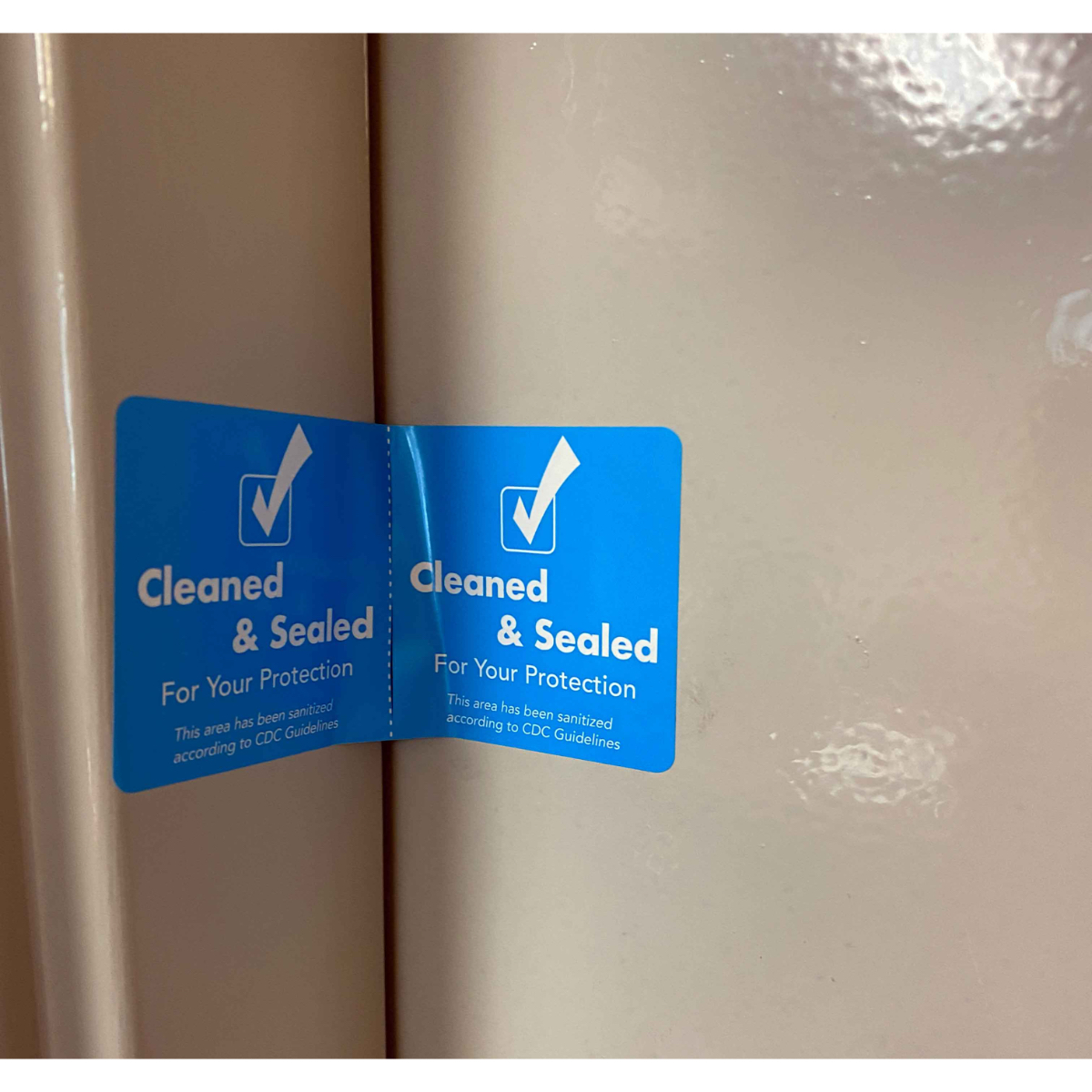 Cleaned and Sealed Blue Tamper Door Safety Seals | 2″ x 4″ Cleaned and Sealed Blue Tamper Door Safety Seals | 2″ x 4″