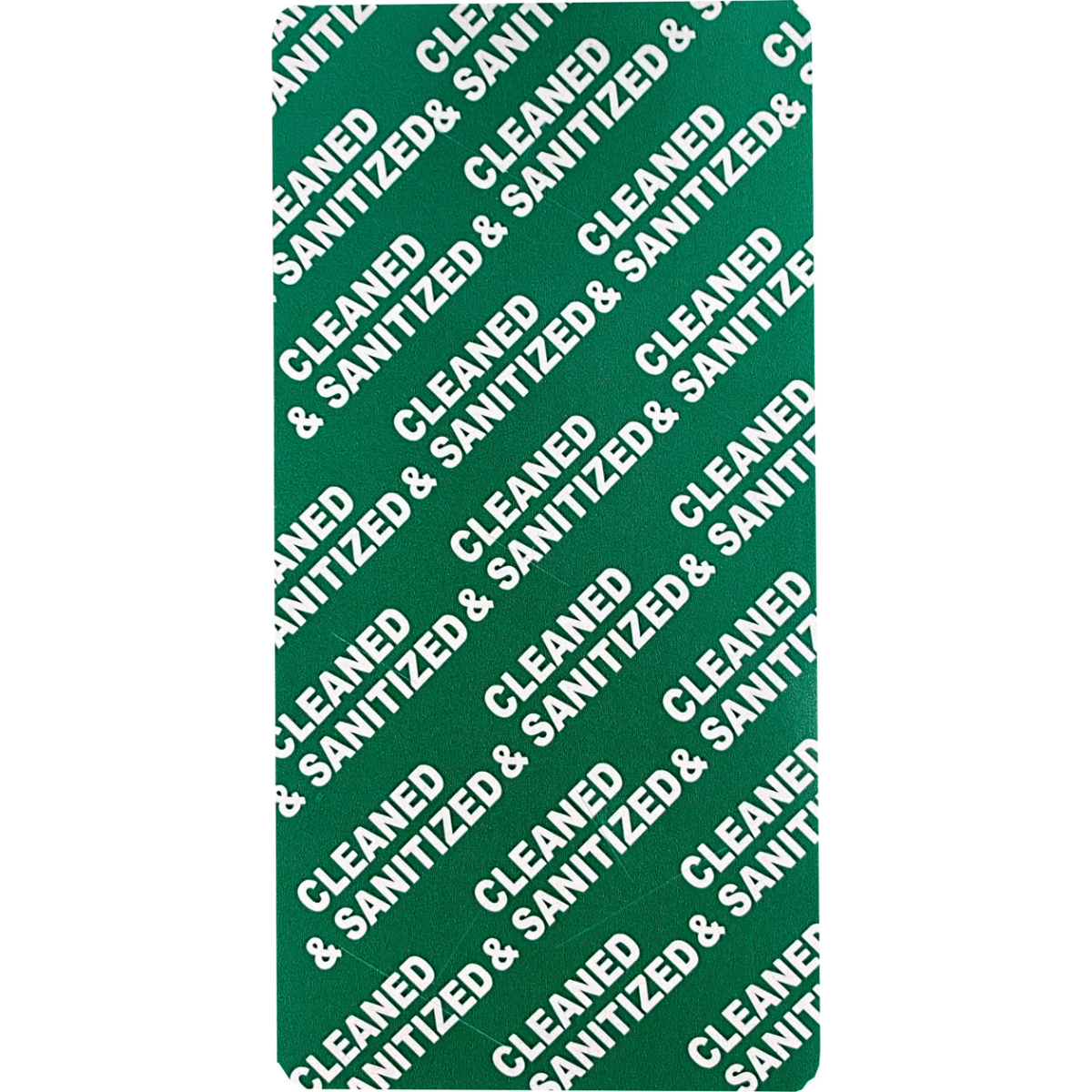 Green Cleaned And Sanitized Tamper Labels | 2" X 4" QTY 500 Green Cleaned And Sanitized Tamper Labels | 2" X 4" QTY 500