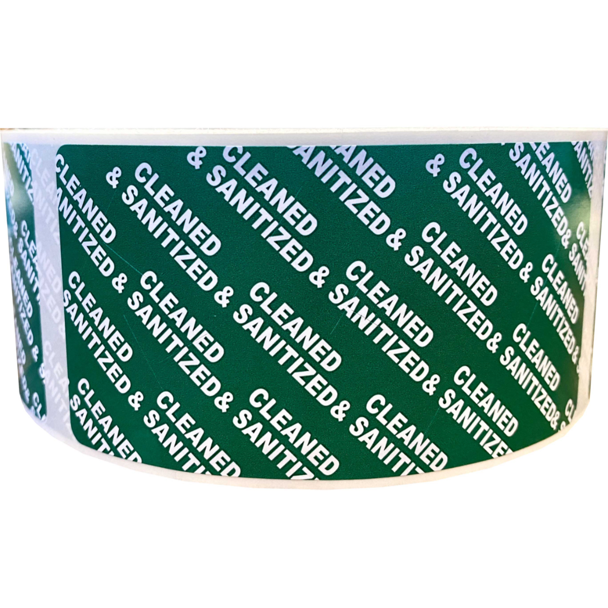 Green Cleaned And Sanitized Tamper Labels | 2" X 4" QTY 500 Green Cleaned And Sanitized Tamper Labels | 2" X 4" QTY 500