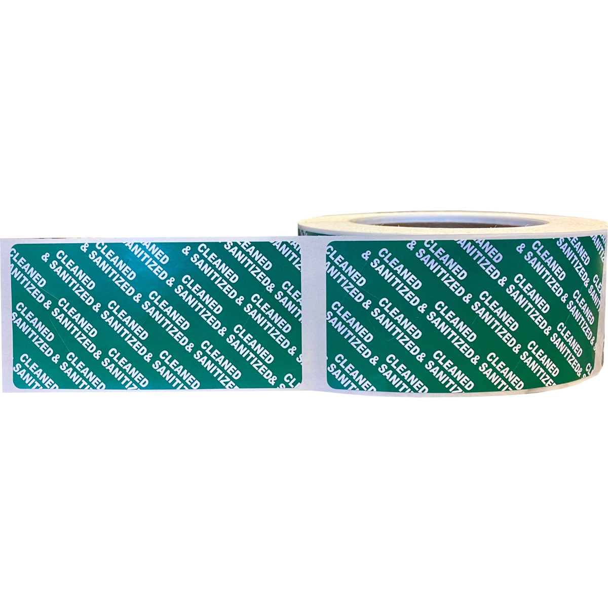 Green Cleaned And Sanitized Tamper Labels | 2" X 4" QTY 500 Green Cleaned And Sanitized Tamper Labels | 2" X 4" QTY 500