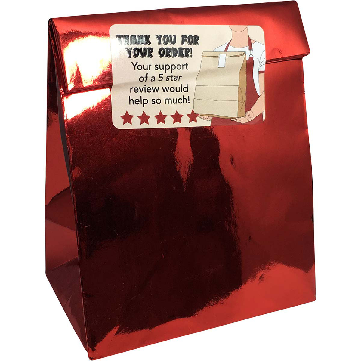 Five Star Review Labels for Food Delivery QTY 500 Five Star Review Labels for Food Delivery QTY 500