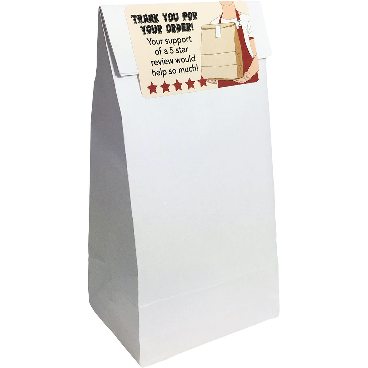 Five Star Review Labels for Food Delivery QTY 500 Five Star Review Labels for Food Delivery QTY 500