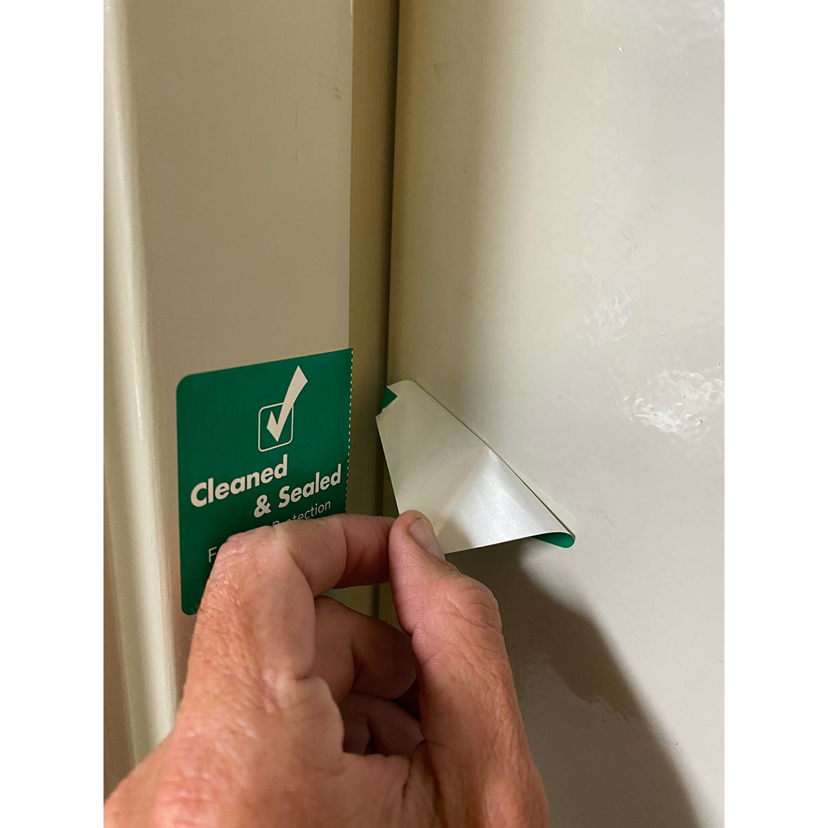 Cleaned and Sealed Green Tamper Door Safety Seals | 2" x 4" QTY 500 Cleaned and Sealed Green Tamper Door Safety Seals | 2" x 4" QTY 500