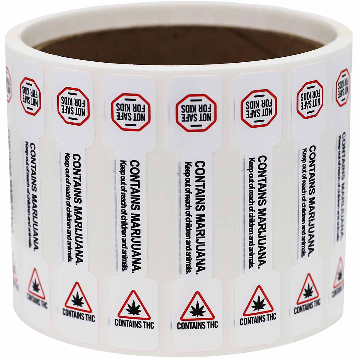 Contains Marijuana Keep Out Of Reach Small Tamper Seals 0.5 ends (5/16 band) x 2.75" Barbell QTY 500 Contains Marijuana Keep Out Of Reach Small Tamper Seals 0.5 ends (5/16 band) x 2.75" Barbell QTY 500