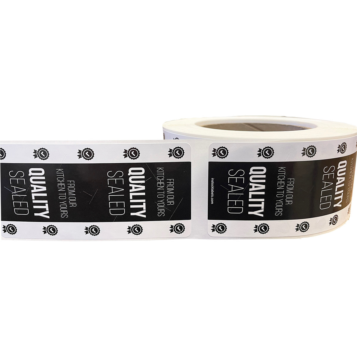 Quality Sealed Food Delivery Labels | Black and White Quality Sealed Food Delivery Labels | Black and White