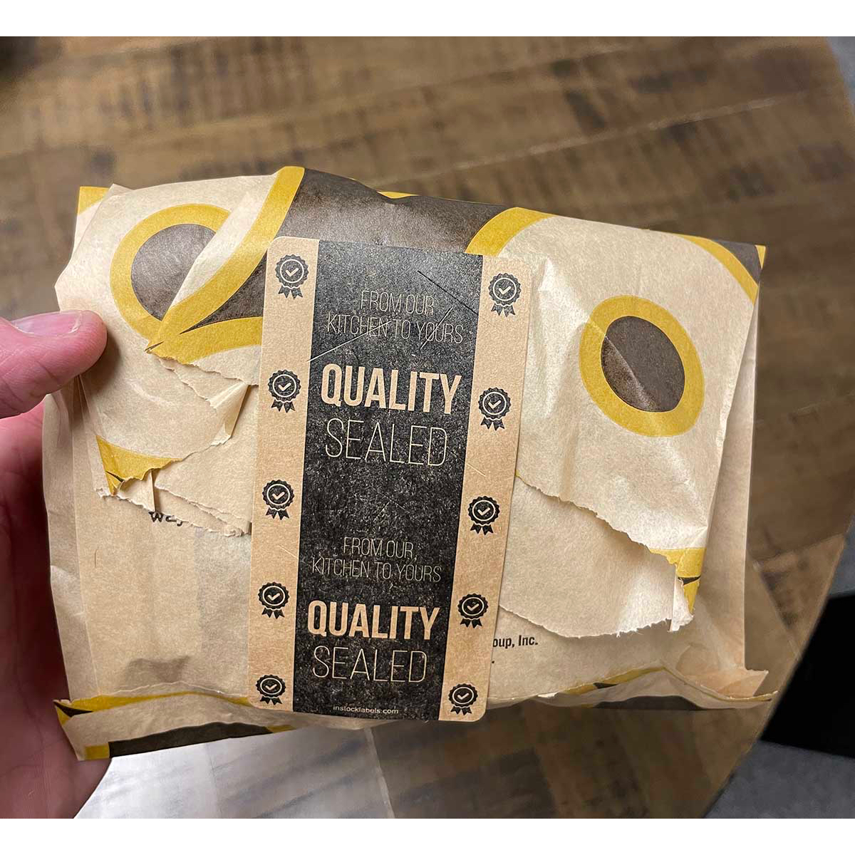 Quality Sealed Food Delivery Labels | Black and White Quality Sealed Food Delivery Labels | Black and White