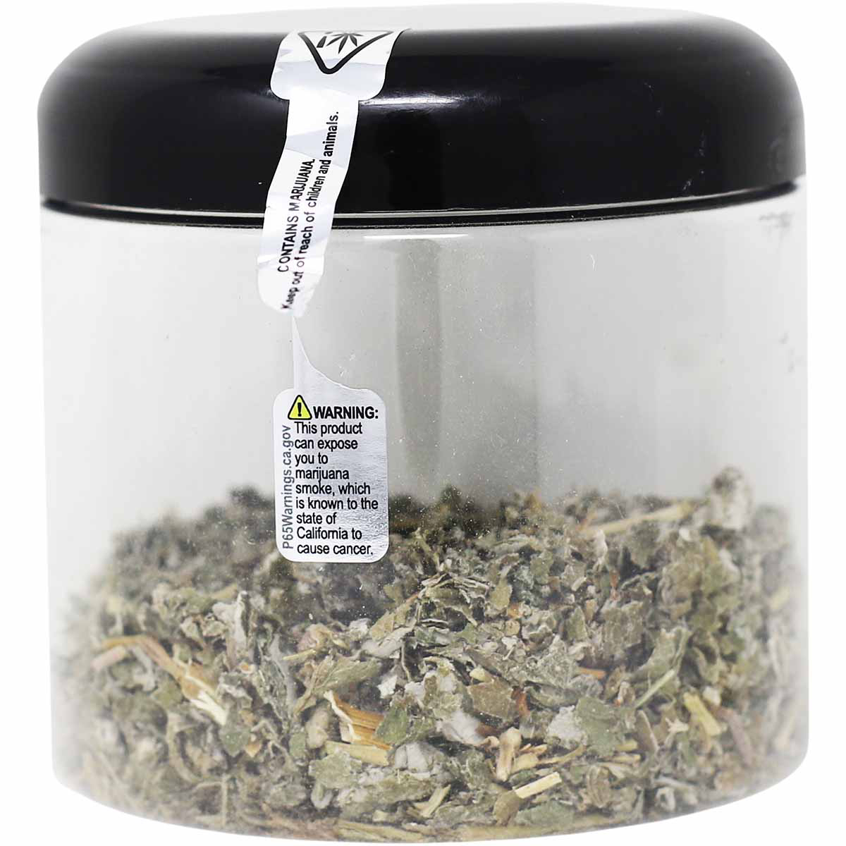 Metallic Silver California Prop 65 Cannabis Tamper Labels 0.5 ends (5/16 band) x 2.75" Barbell QTY 500