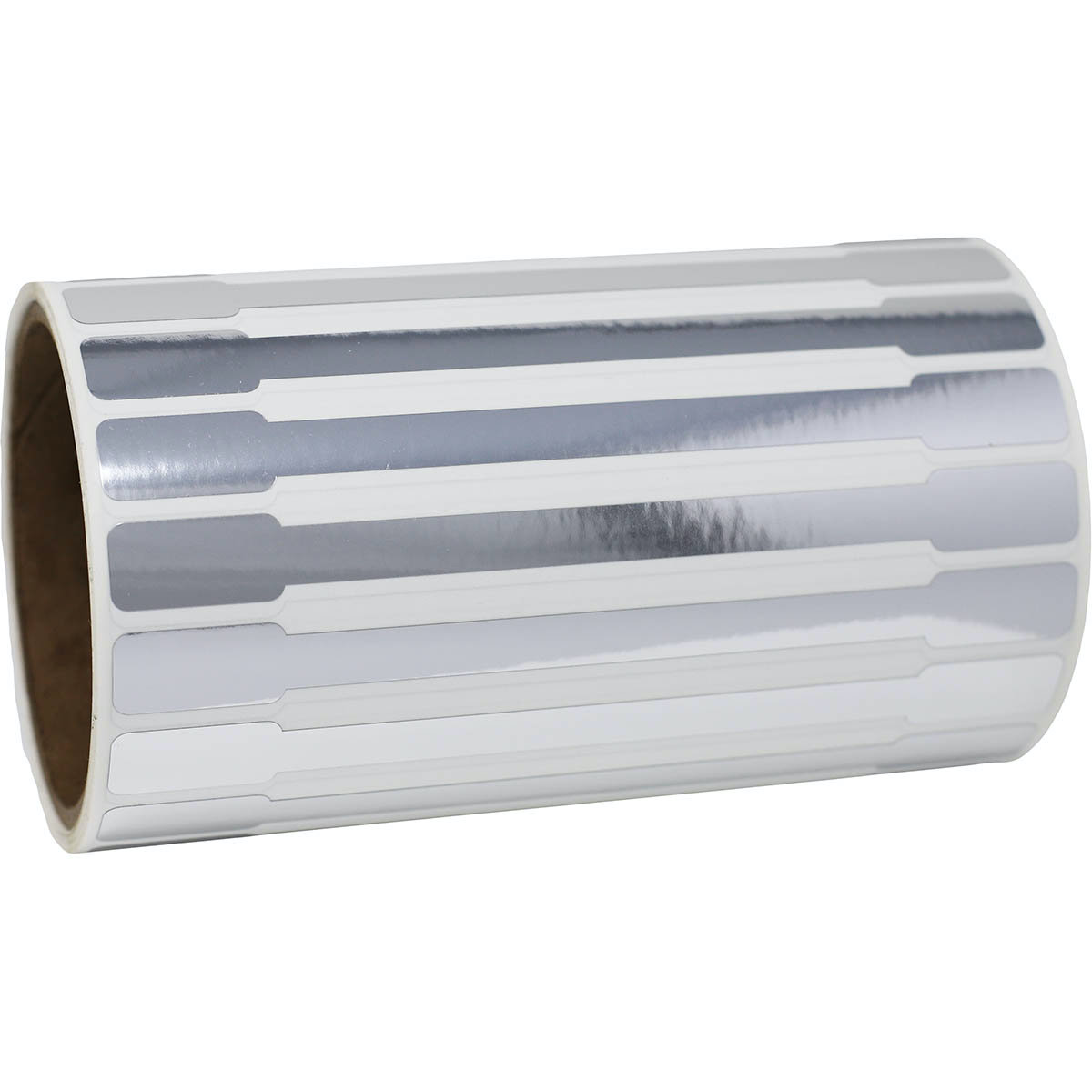 Metallic Silver Blank Tamper Labels 0.5 ends (5/16 band) x 6" Barbell shape QTY 500 Metallic Silver Blank Tamper Labels 0.5 ends (5/16 band) x 6" Barbell shape QTY 500