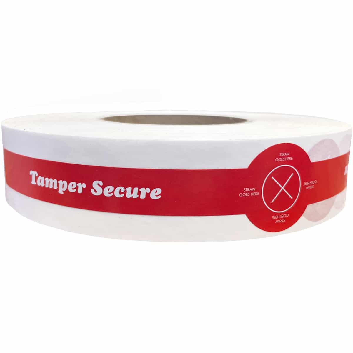 Red Tamper Evident Labels For Drink Lids and Straws | 10" Long