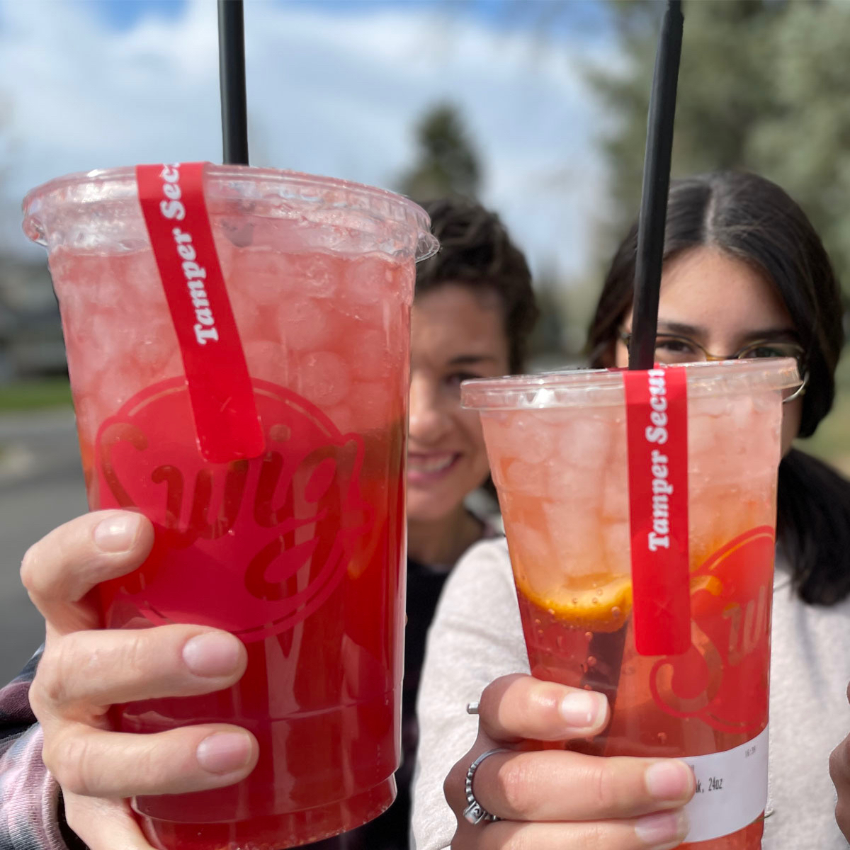 Red Tamper Evident Labels For Drink Lids and Straws | 10" Long