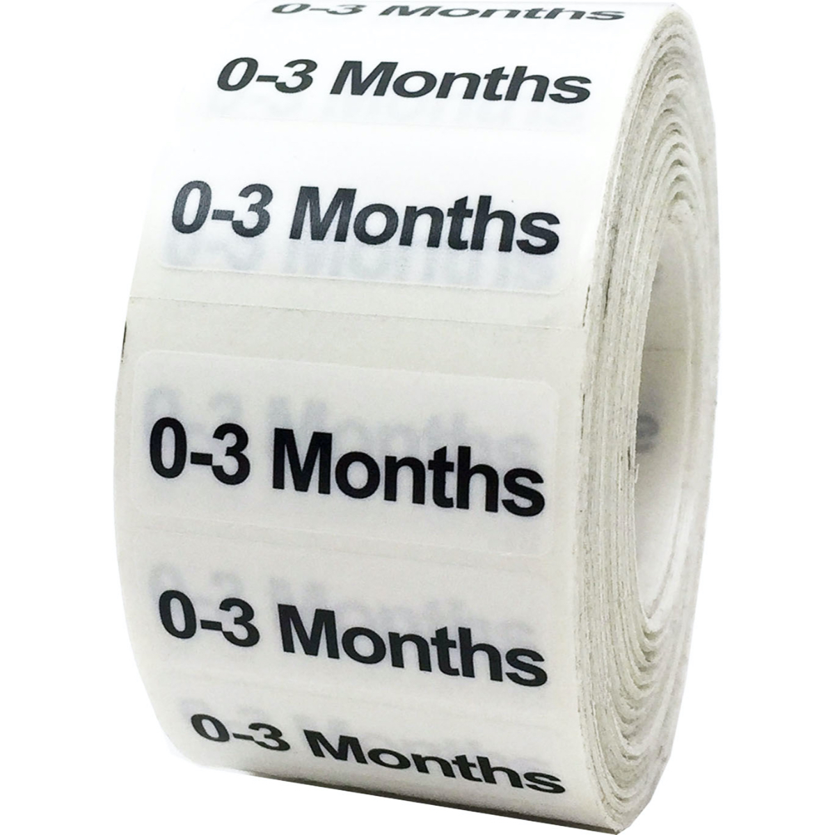 Ultra Clear Baby and Toddler Size Labels for Retail Shirts 1.25" x 5"