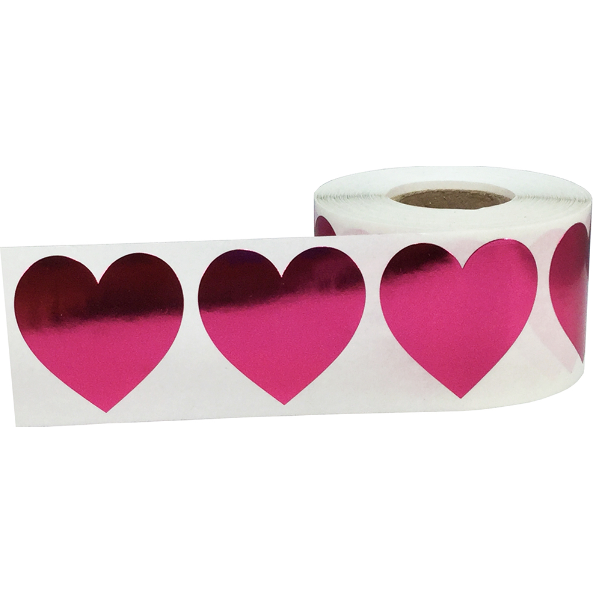 Metallic Red Heart Stickers 1.5" QTY 500
