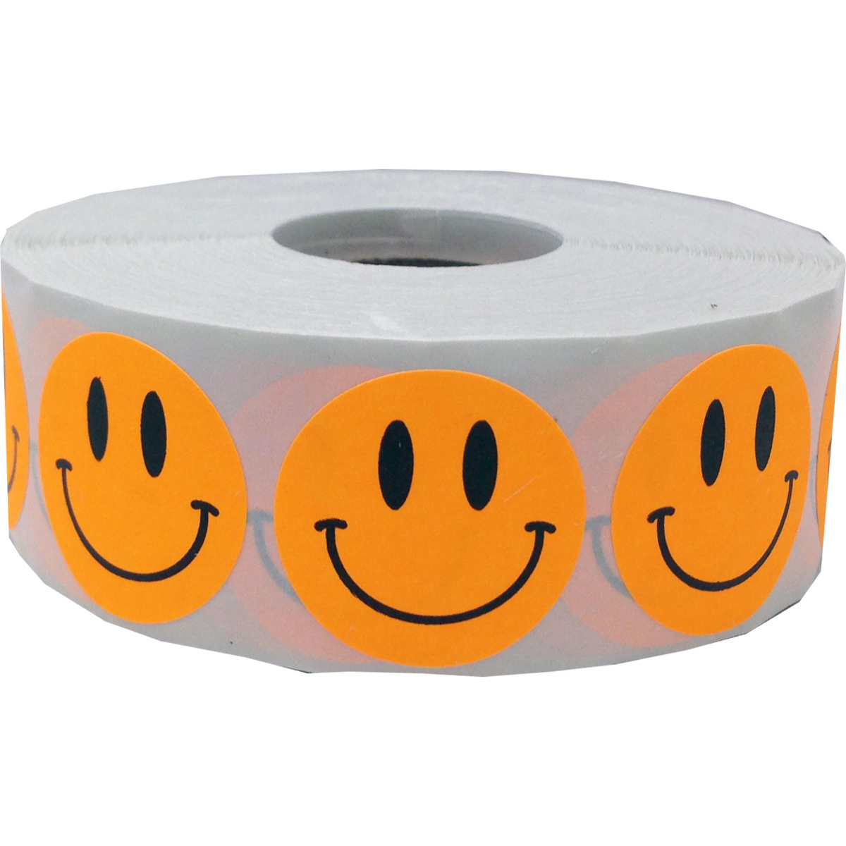 Fluorescent Orange Smiley Face Stickers 1" QTY 500 Fluorescent Orange Smiley Face Stickers 1" QTY 500