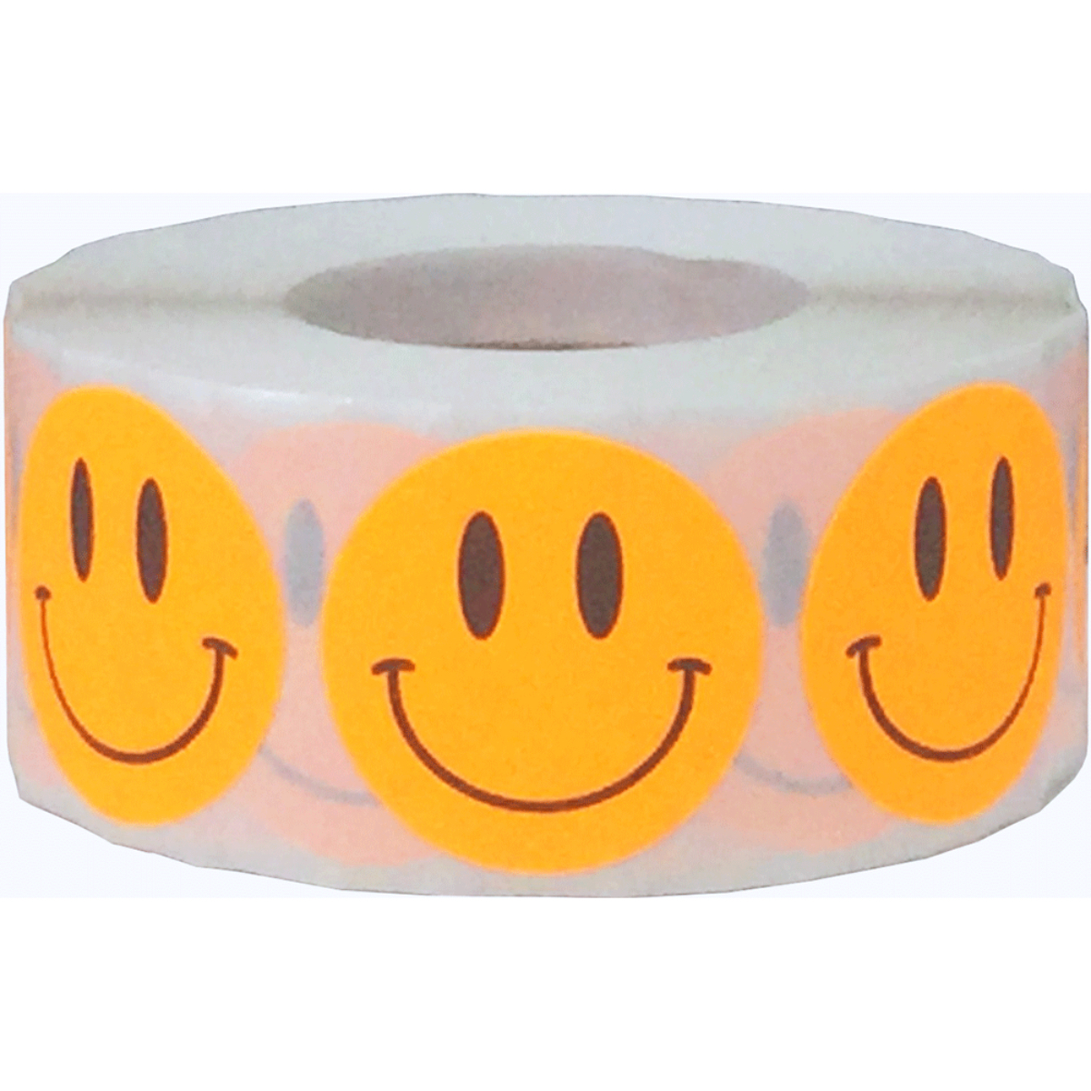 Fluorescent Orange Smiley Face Stickers 1" QTY 500 Fluorescent Orange Smiley Face Stickers 1" QTY 500