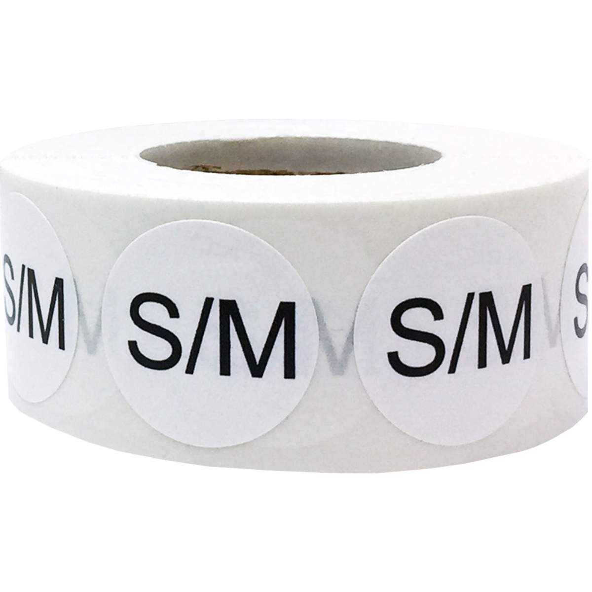 Black/White Round Standard Size Stickers for Shirts QTY 500