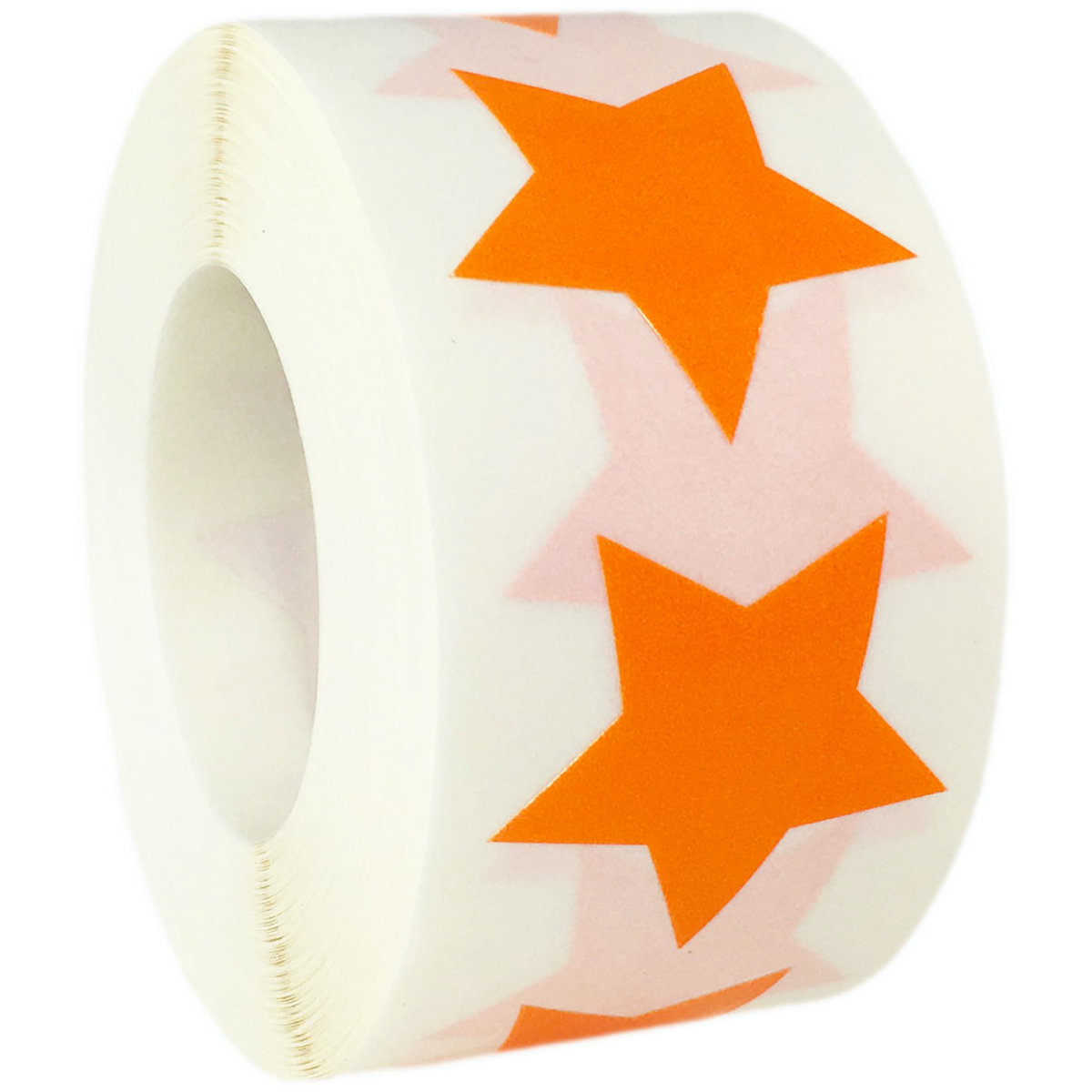 Orange Star Stickers 1" Inch QTY 500