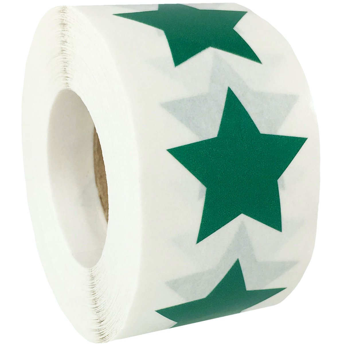 Green Star Stickers 1" Inch QTY 500