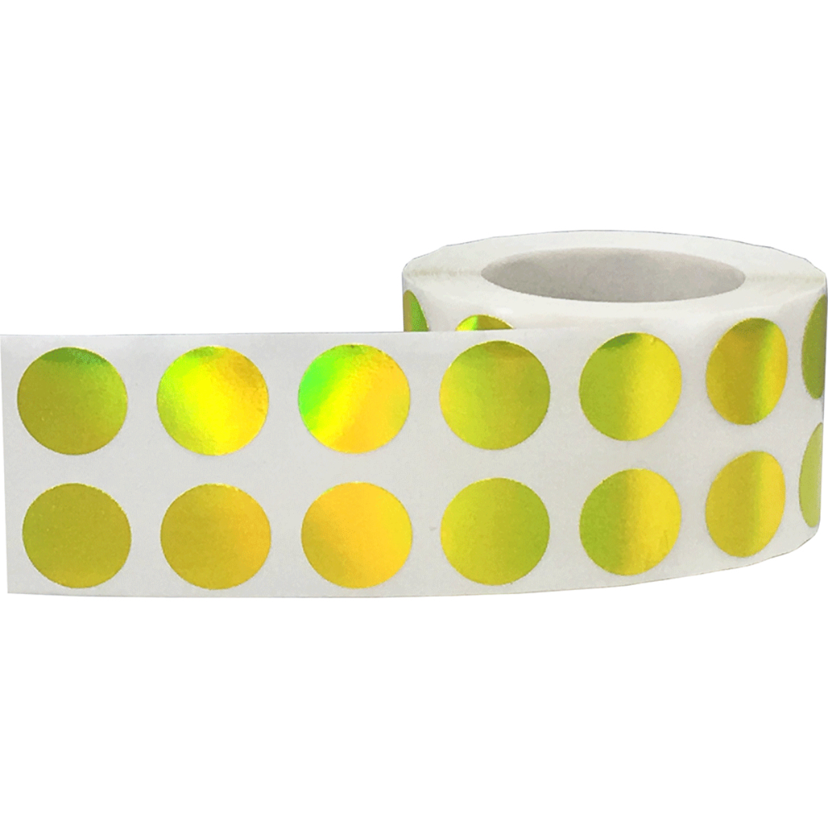 Small Holographic Yellow Dot Stickers 1/2" Round Small Holographic Yellow Dot Stickers 1/2" Round
