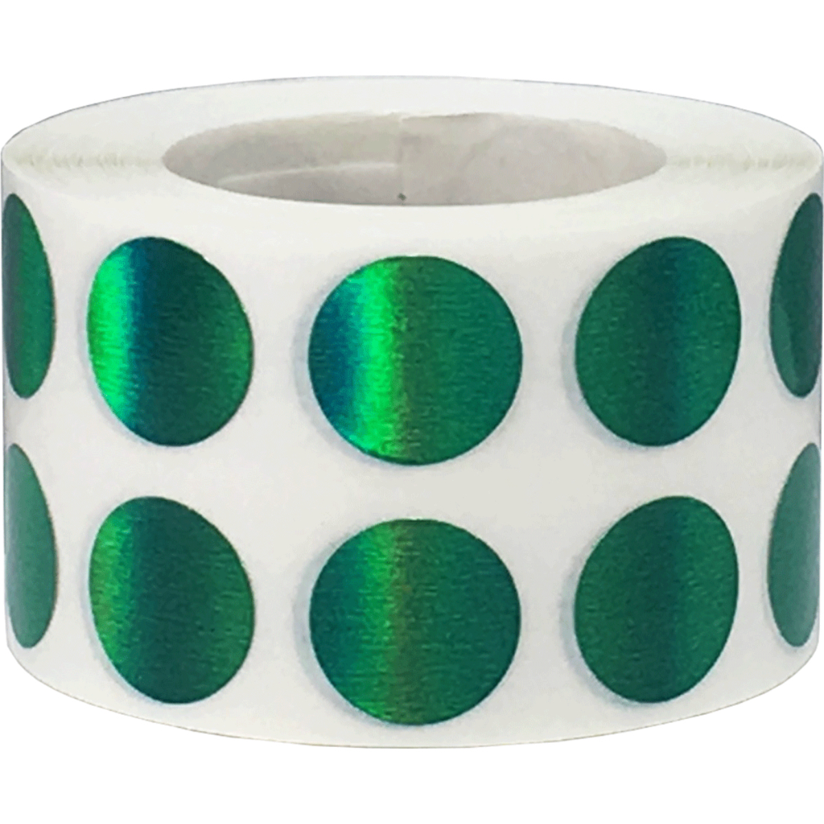 Small Metalized Green Dot Stickers 1/2" Round
