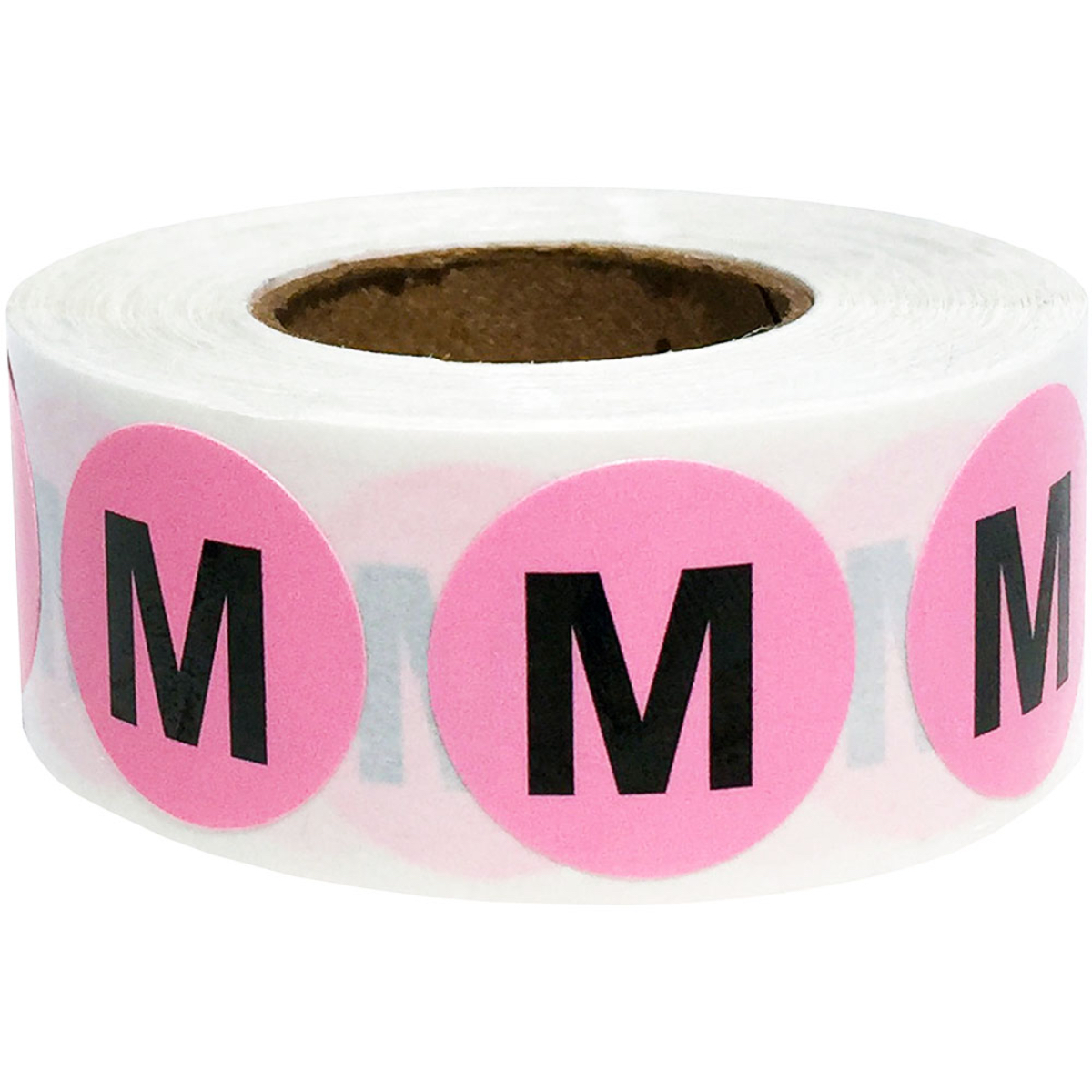 Pink Round Size Stickers for Shirts QTY 500