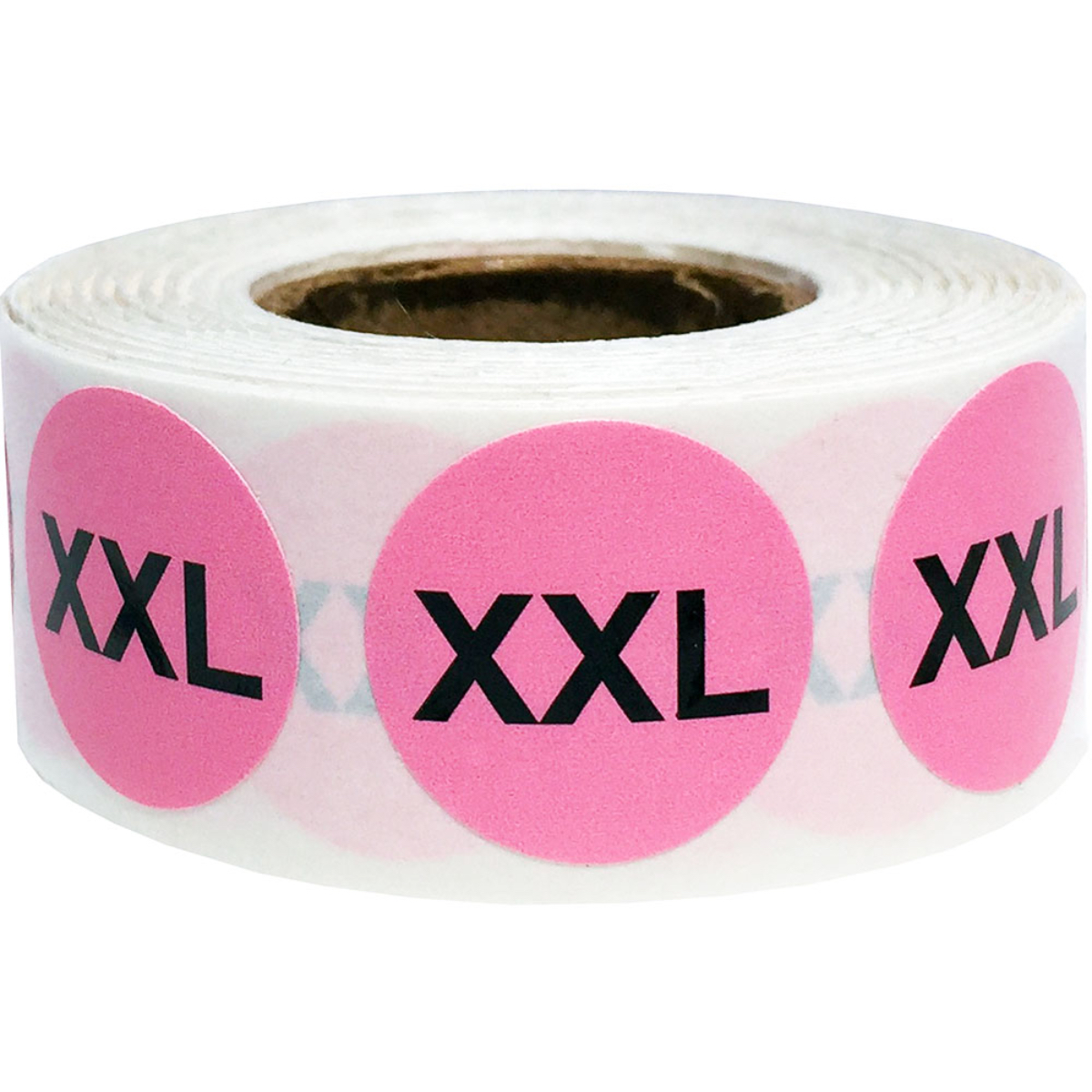 Pink Round Size Stickers for Shirts QTY 500