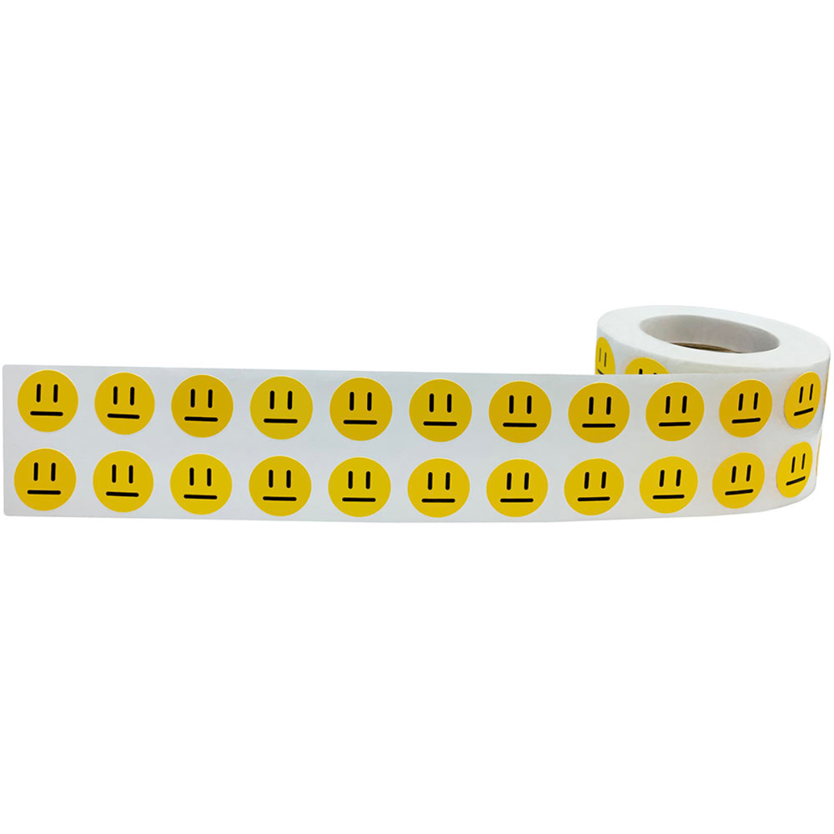 Yellow Apathetic Face Stickers 1/2" QTY 1,000 Yellow Apathetic Face Stickers 1/2" QTY 1,000