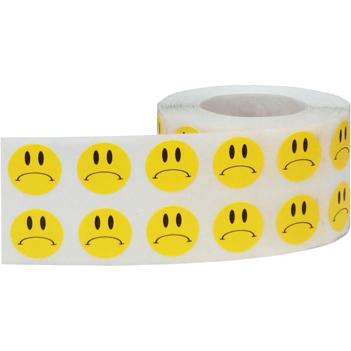 Yellow Sad Frowny Face Stickers 1/2" QTY 1,000 Yellow Sad Frowny Face Stickers 1/2" QTY 1,000