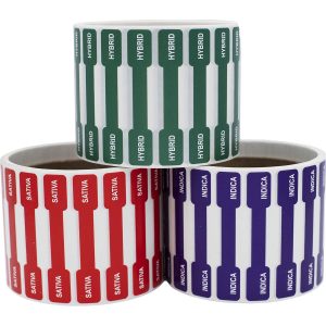 Metallic Hybrid, Indica, and Sativa Vial Tube Labels Metallic Hybrid, Indica, and Sativa Vial Tube Labels