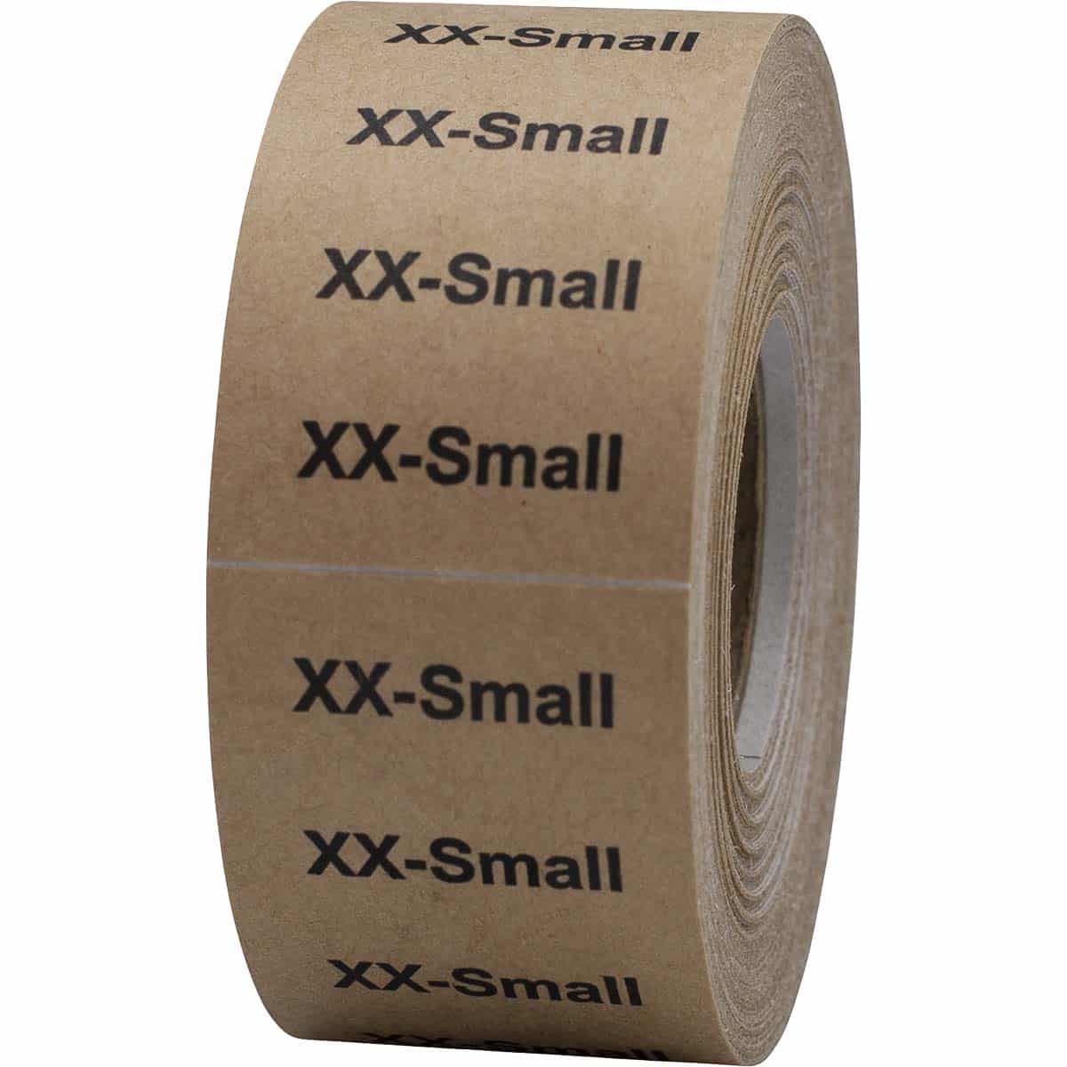 Kraft Size Strip Labels for Shirts 1.25" x 5" QTY 125