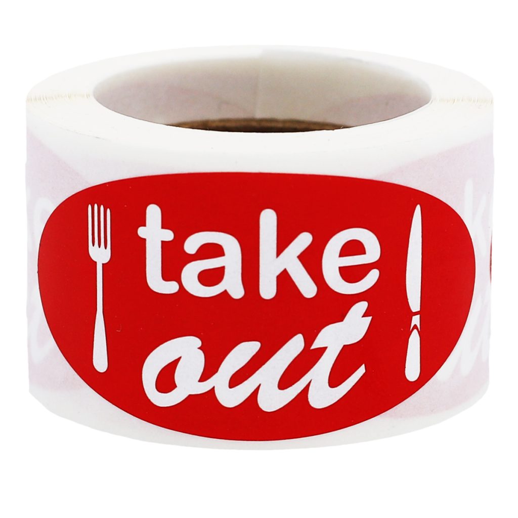 Take Out Food Delivery Stickers