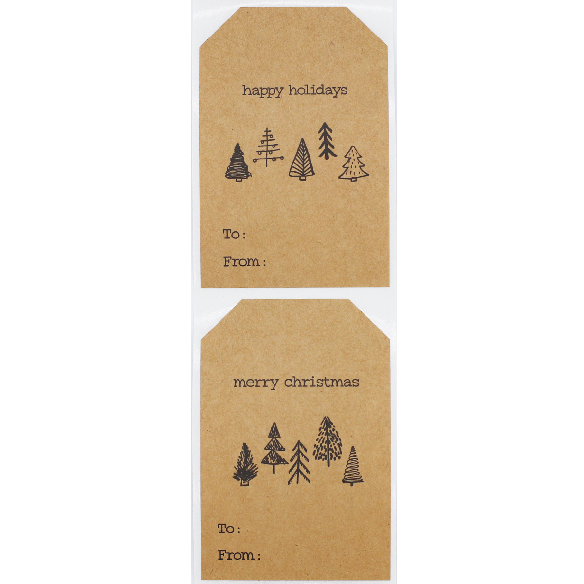 Boho Christmas Tree Kraft Gift Tag Stickers QTY 25 Boho Christmas Tree Kraft Gift Tag Stickers QTY 25