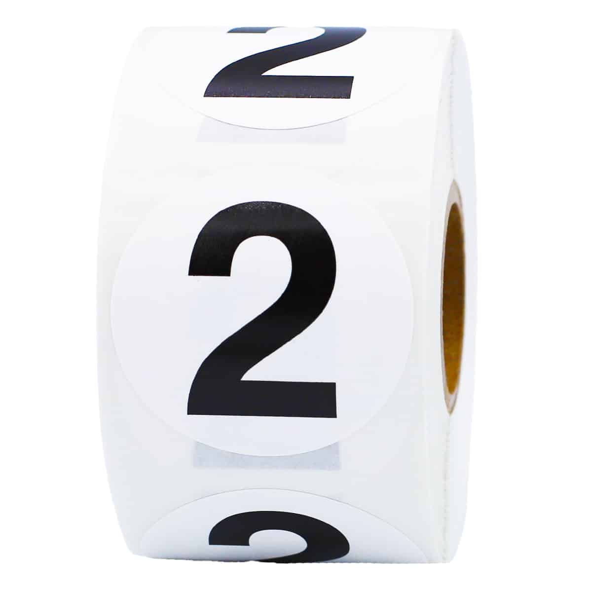 Number 2 Stickers Black/White 1.5" Round Quantity 500 Number 2 Stickers Black/White 1.5" Round Quantity 500