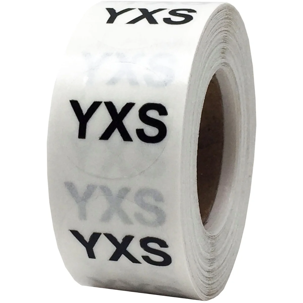 Ultra Clear Youth Round Shirt Size Stickers QTY 500