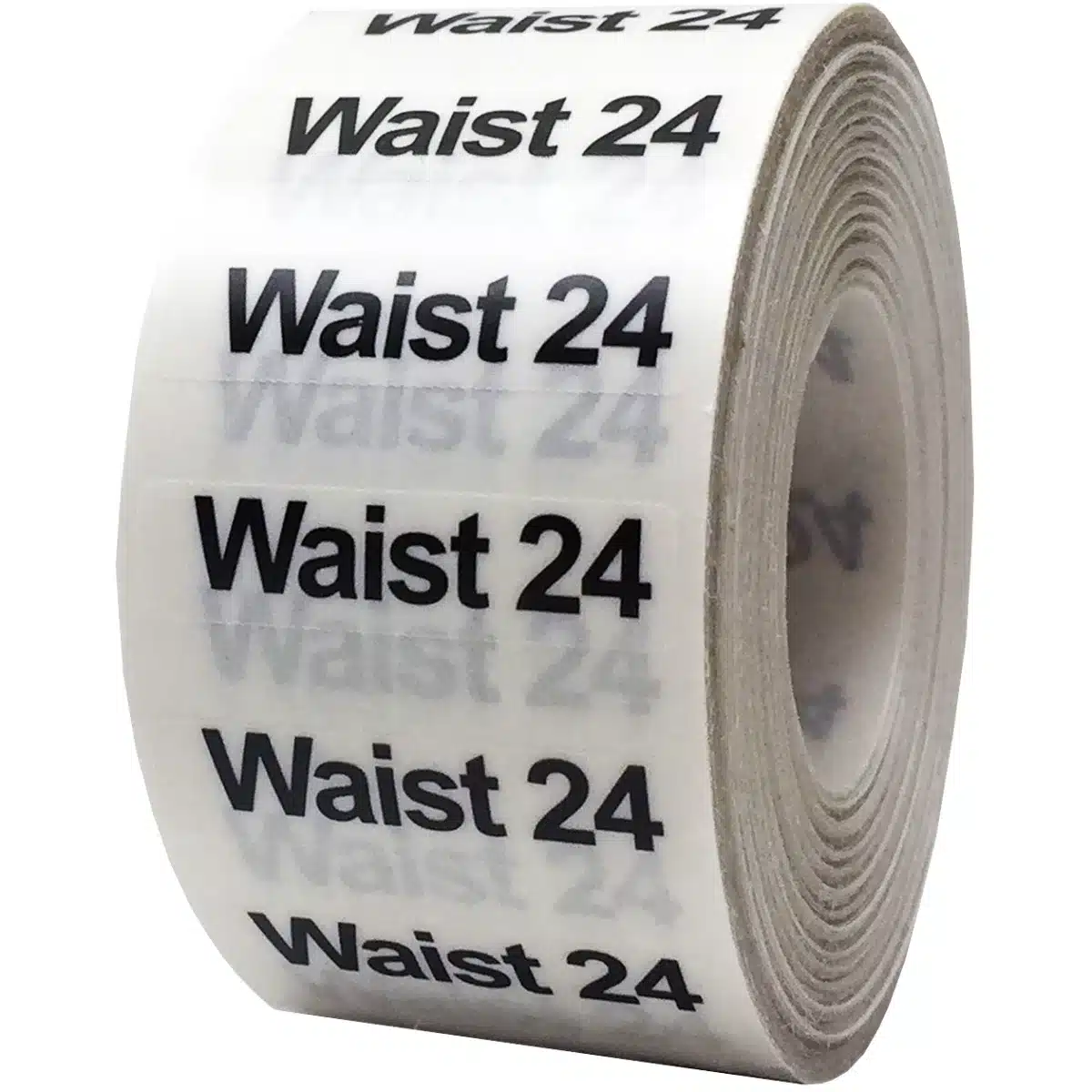 Women's Ultra Clear Waist Size Strip Labels 1.25" x 5" QTY 125