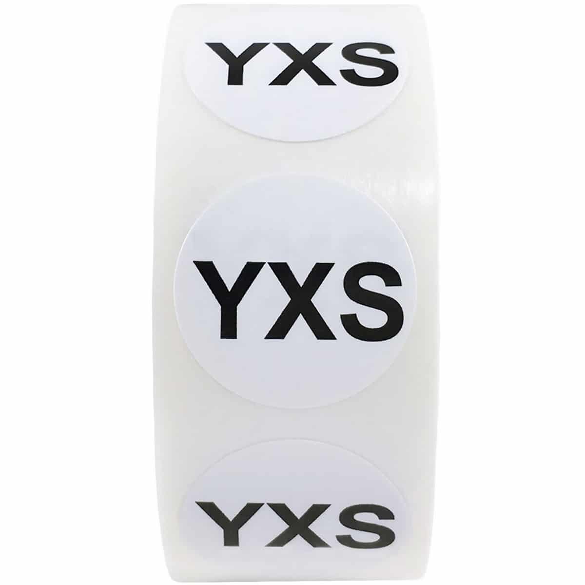 White/Black Round Youth Size Stickers for Shirts QTY 500 White/Black Round Youth Size Stickers for Shirts QTY 500