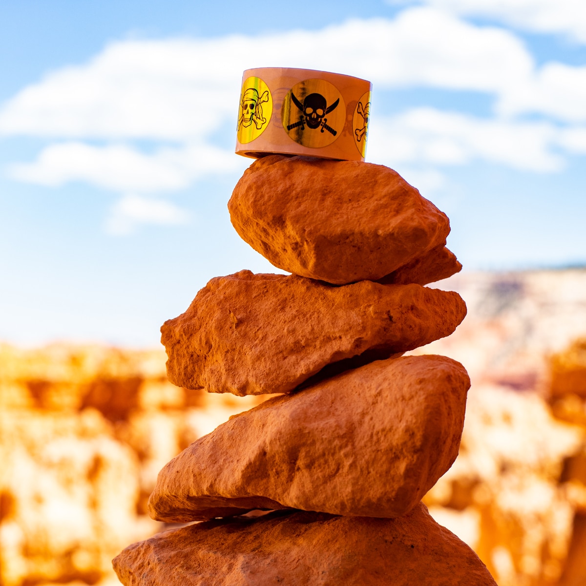 Skull Crossbones Stickers 3/4" Round QTY 500