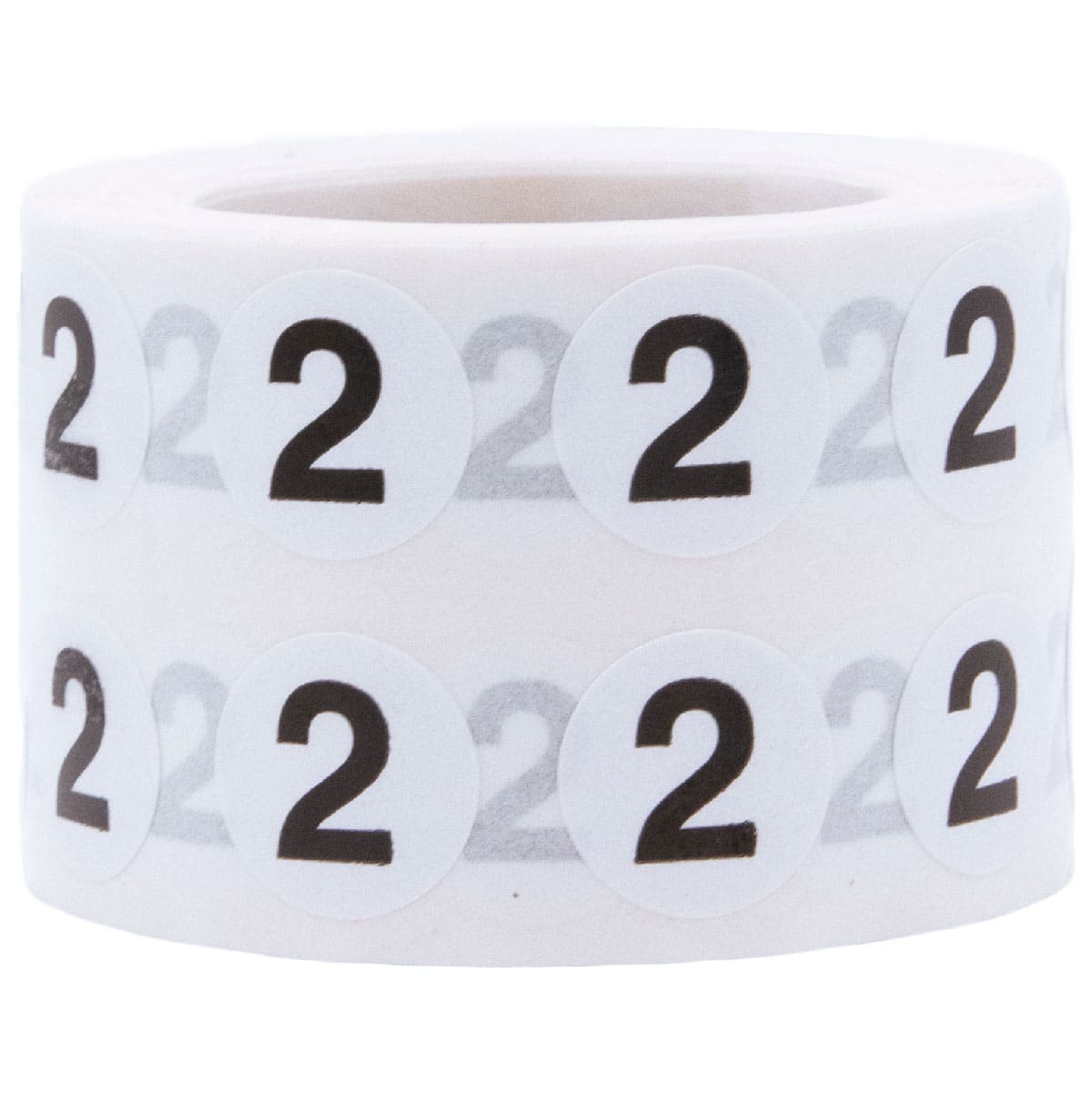 Small Number 2 Stickers 1/2" Round Quantity 1,000