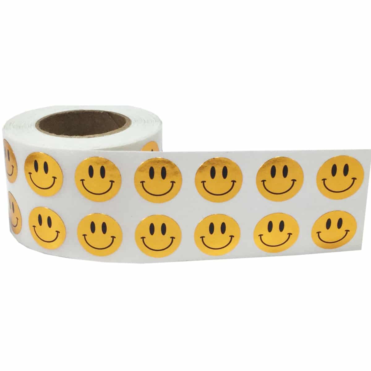 Small Metallic Bronze Smiley Face Stickers 1/2" QTY 500