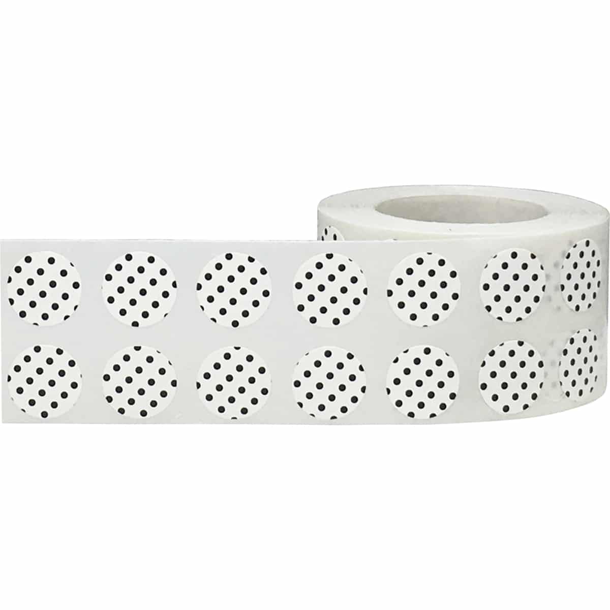 Polka Dot Stickers White With Black 1/2" Round QTY 1,000 Polka Dot Stickers White With Black 1/2" Round QTY 1,000