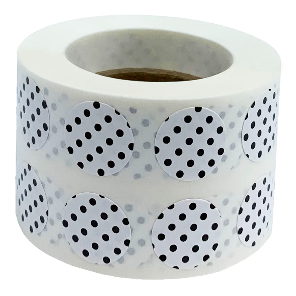 Polka Dot Stickers White With Black 1/2" Round QTY 1,000 Polka Dot Stickers White With Black 1/2" Round QTY 1,000