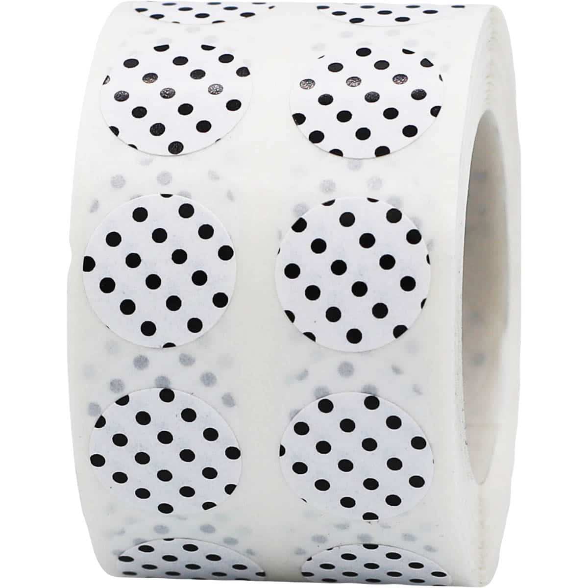 Polka Dot Stickers White With Black 1/2" Round QTY 1,000 Polka Dot Stickers White With Black 1/2" Round QTY 1,000