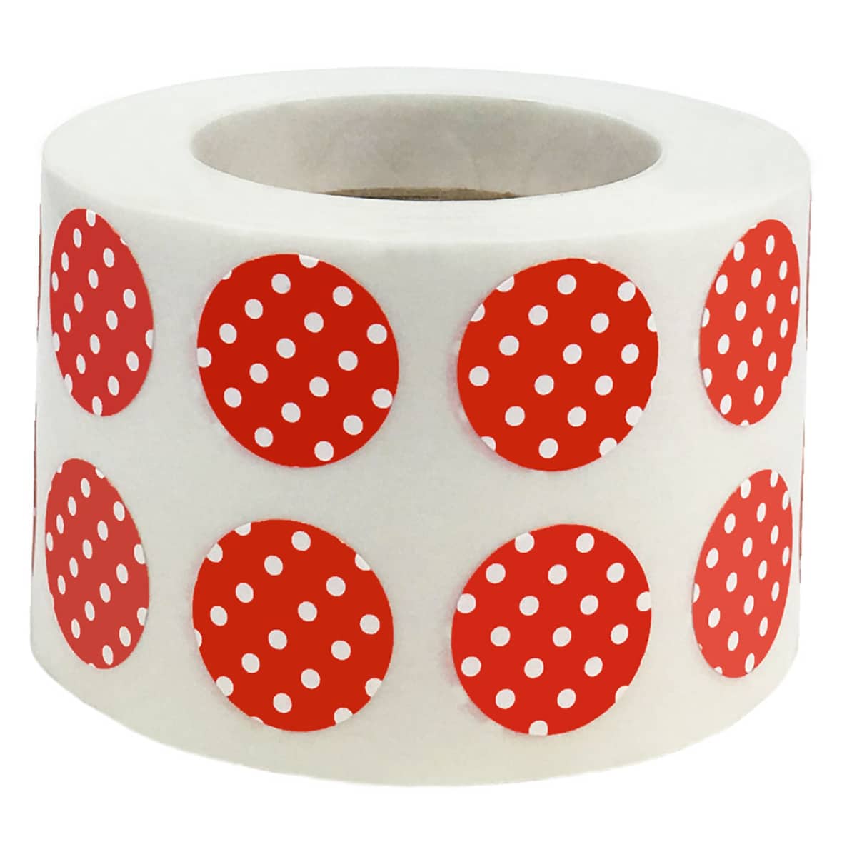 Polka Dot Stickers Red With White 1/2" Round QTY 1,000 Polka Dot Stickers Red With White 1/2" Round QTY 1,000