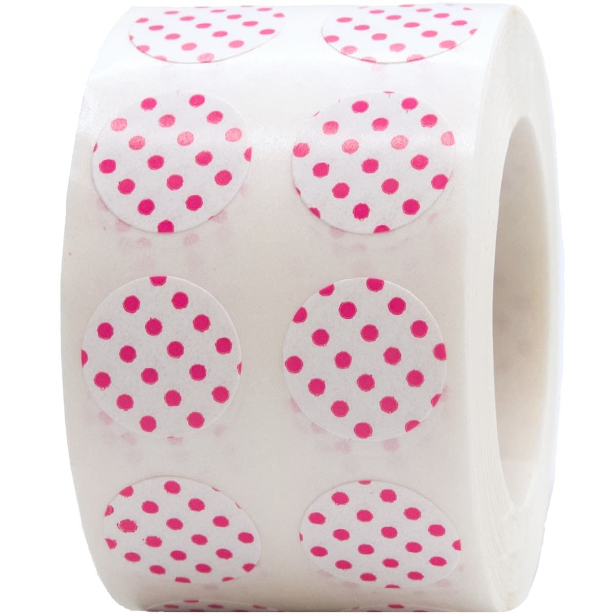 Polka Dot Stickers White With Hot Pink 1/2" Round QTY 1,000 Polka Dot Stickers White With Hot Pink 1/2" Round QTY 1,000