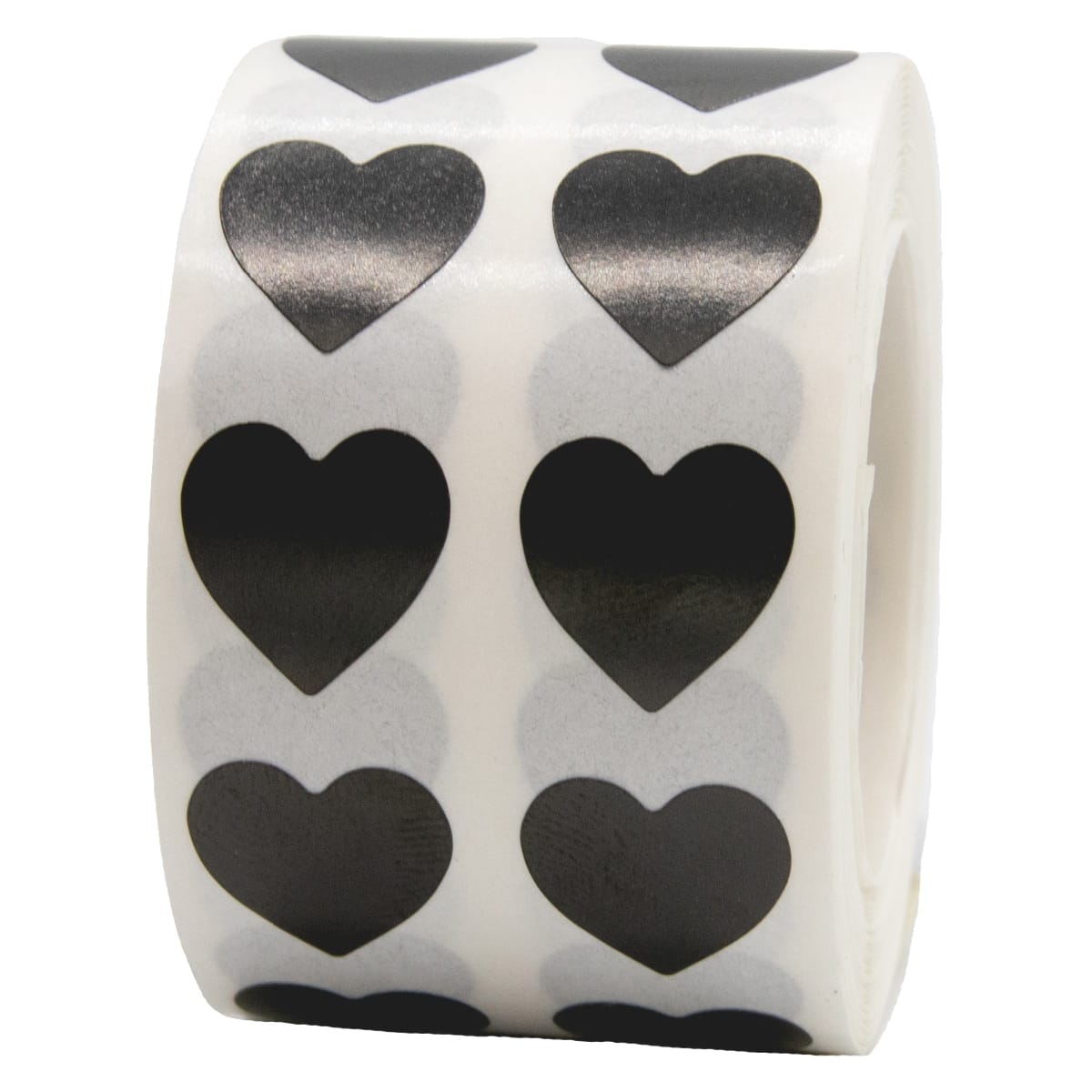 Small Black Heart Stickers 1/2" QTY 1,000