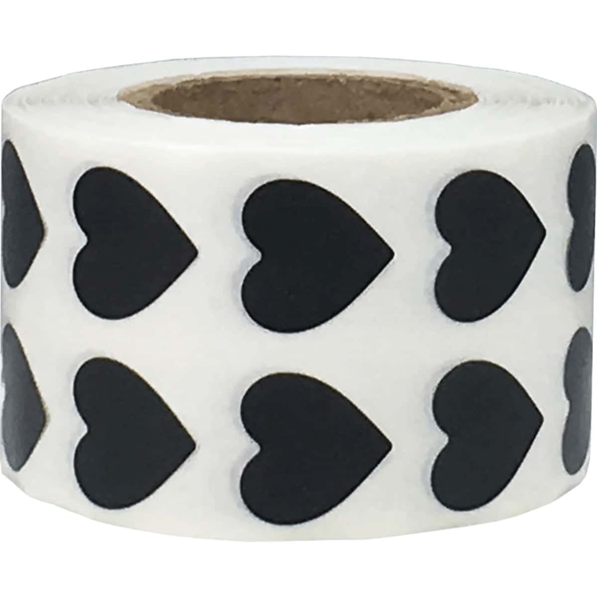 Small Black Heart Stickers 1/2" QTY 1,000