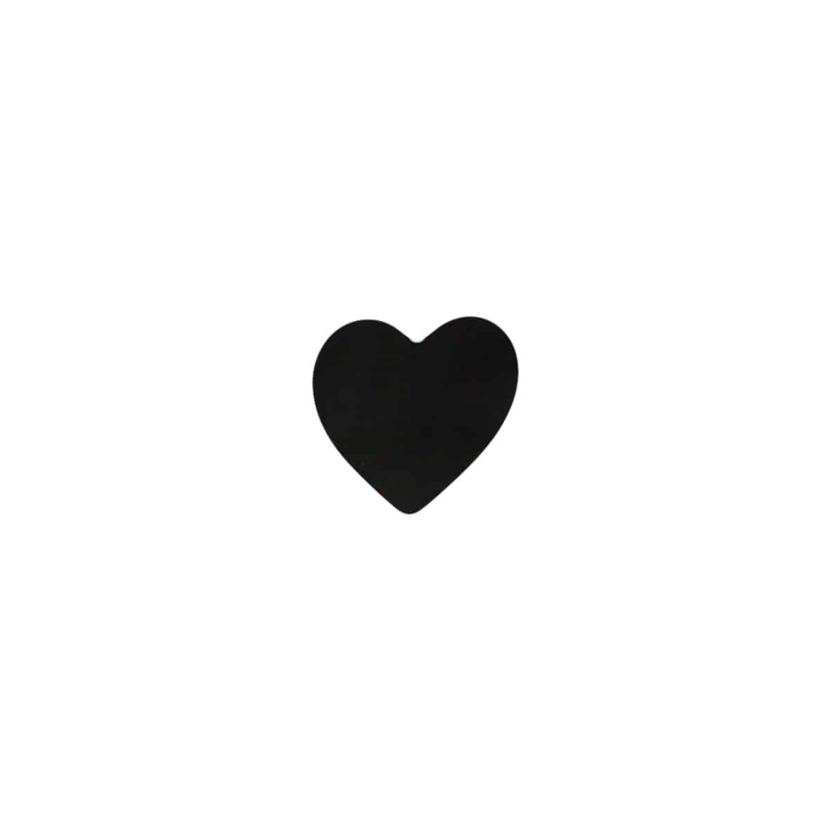 Small Black Heart Stickers 1/2" QTY 1,000