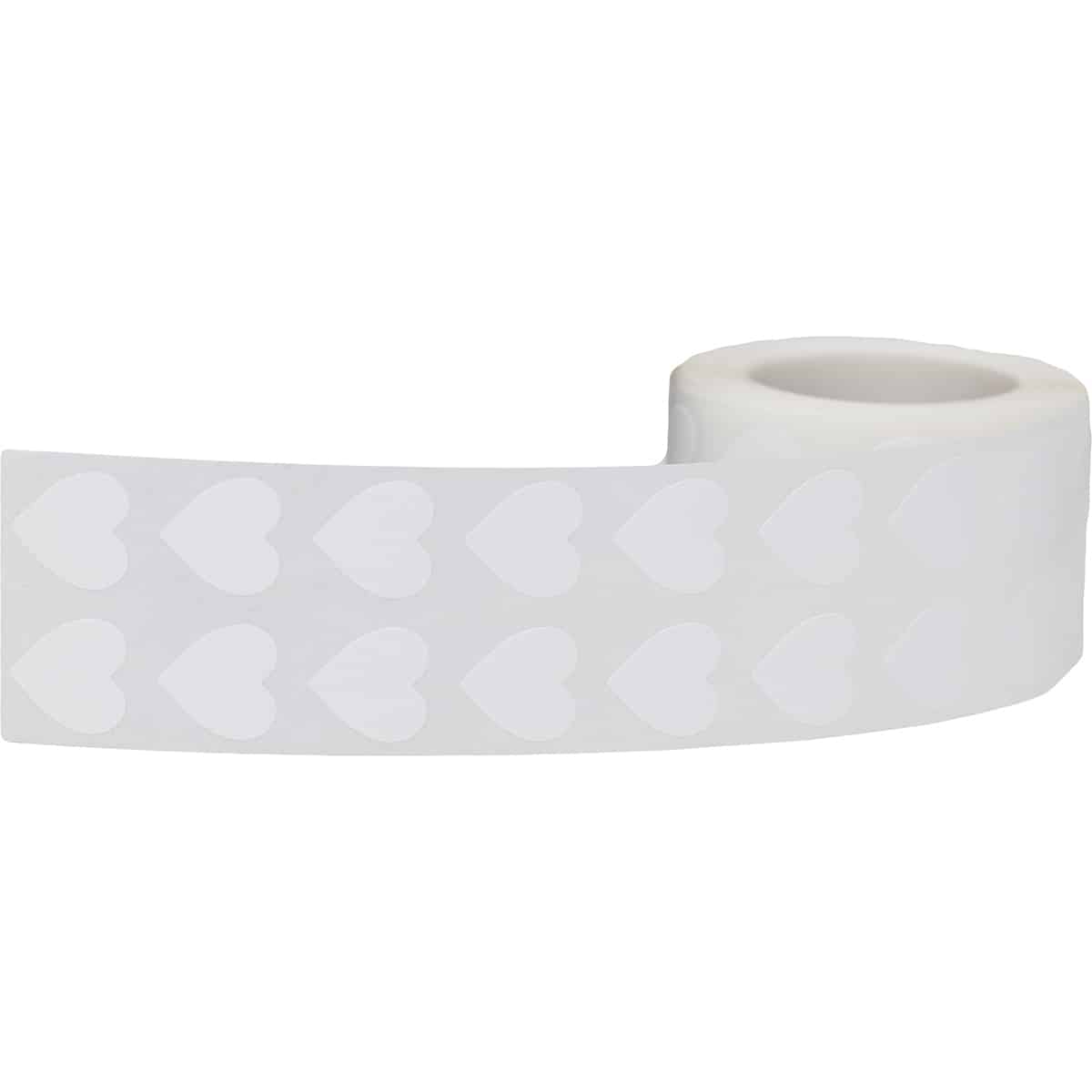Small White Heart Stickers 1/2" QTY 1,000